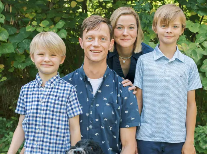 The Sand family at home